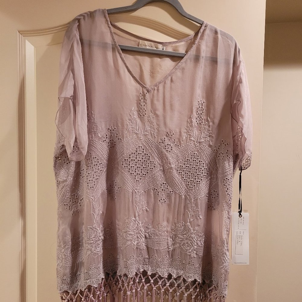 Beautiful Viola Sheer Bohemian Top - NWT